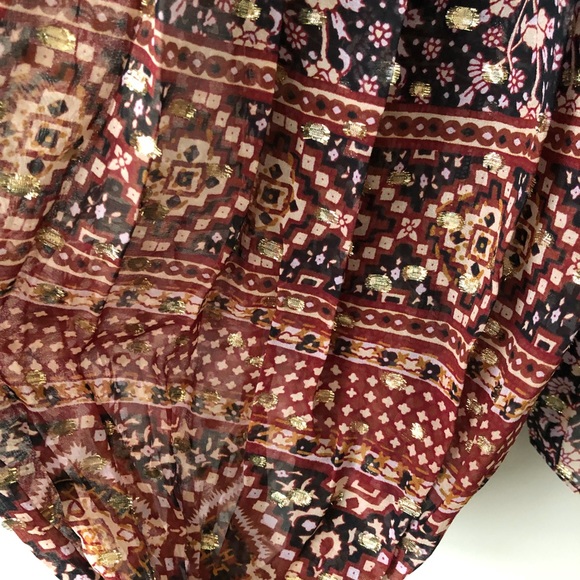 Ulla Johnson Blouse Silk Ruffle Blue Floral Elini - Picture 5 of 11